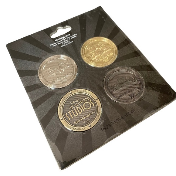 🇺🇸 Walt Disney World Exclusive Theme Park Icons Metal Coin Set (4) Collectible - Picture 5 of 5